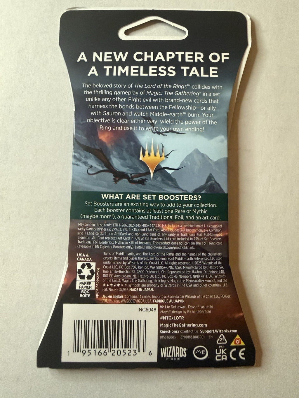 MTG Lord of the Rings: Tales of Middle-Earth LOTR Set Booster Pack Sealed New