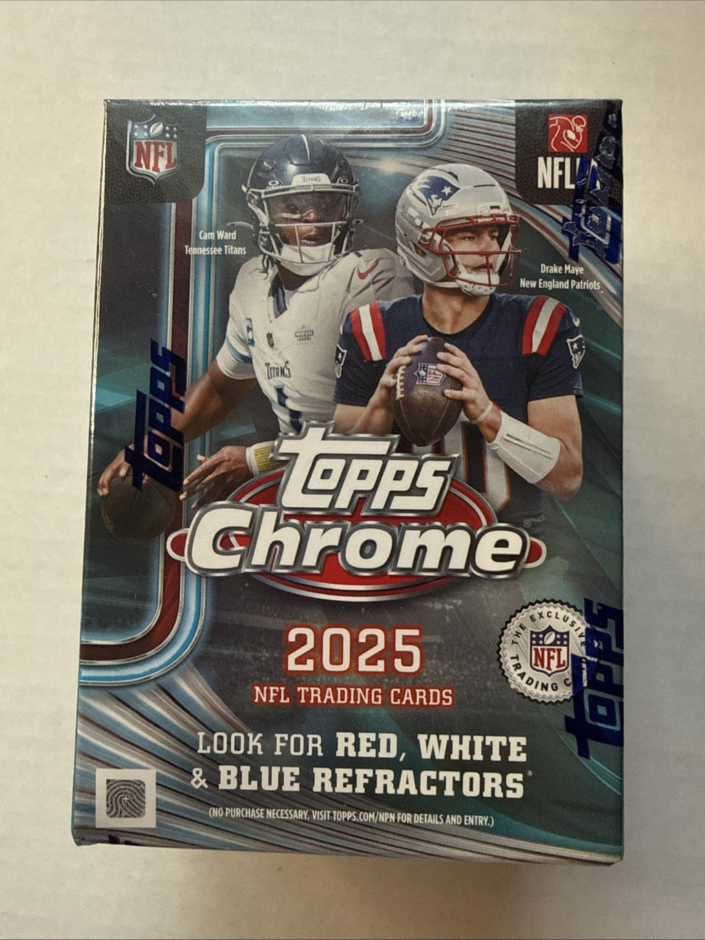 2025 Topps Chrome NFL Value Box - Factory Sealed In-Hand, Blaster Box